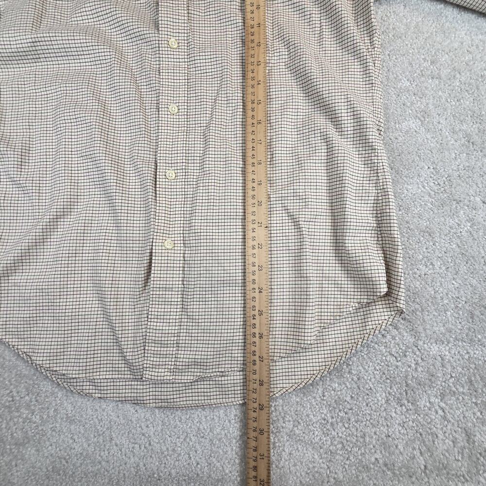 Ralph Lauren Mens Dress Shirt Tan Plaid Men's Size M Preppy Classic Pony - Picture 6 of 8